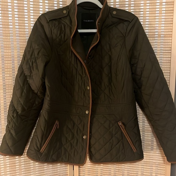 Talbots diamond quilted jacket olive green - Picture 7 of 8